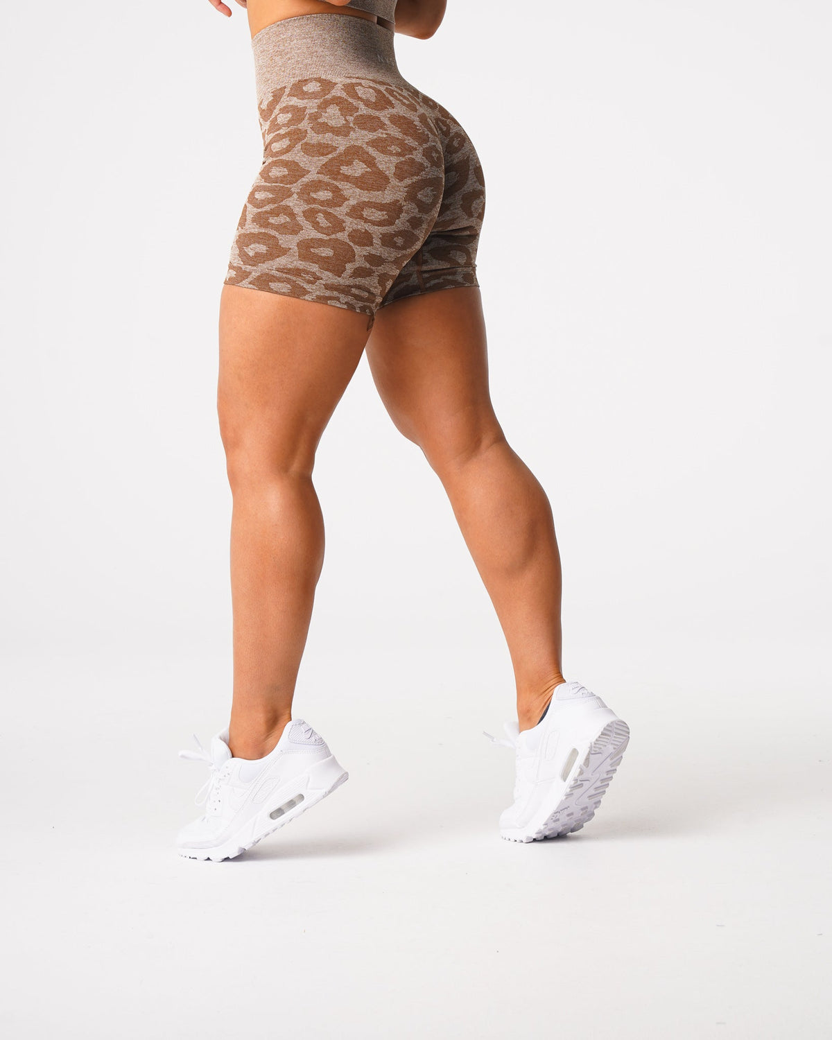 Women Mocha Leopard Seamless Shorts | NVGTN