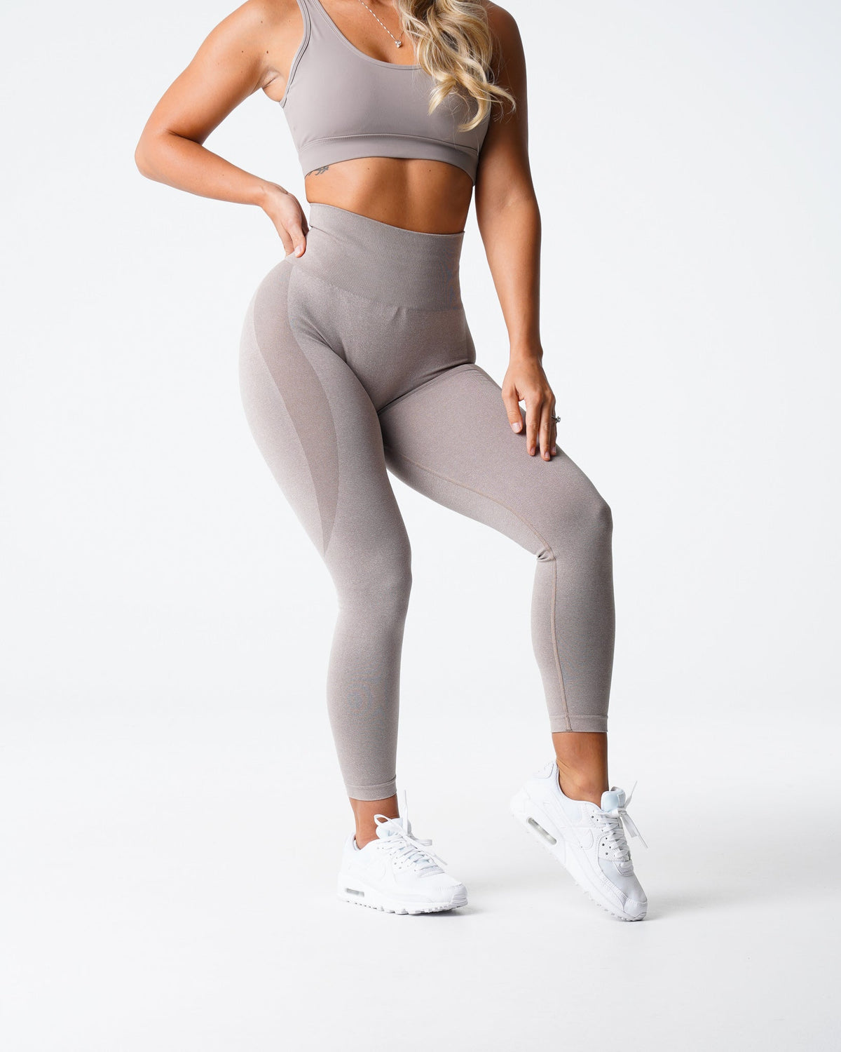 Women Taupe Contour Seamless Leggings | NVGTN