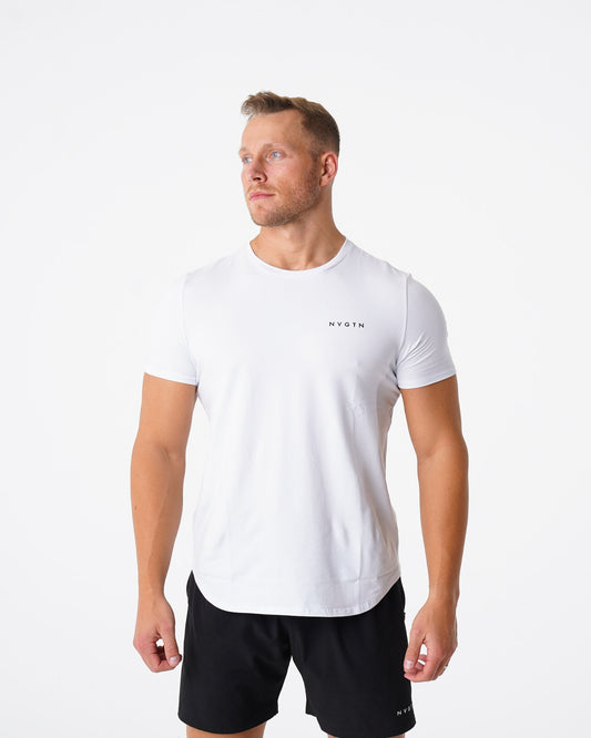 Men White Pulse Fitted Tee | NVGTN
