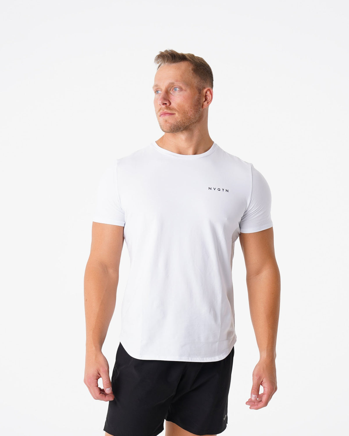 Men White Pulse Fitted Tee | NVGTN