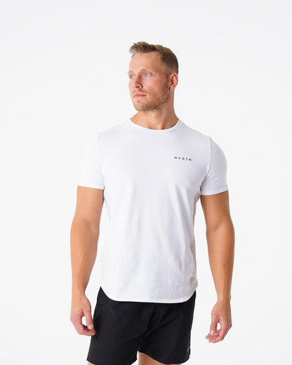 Men White Pulse Fitted Tee | NVGTN