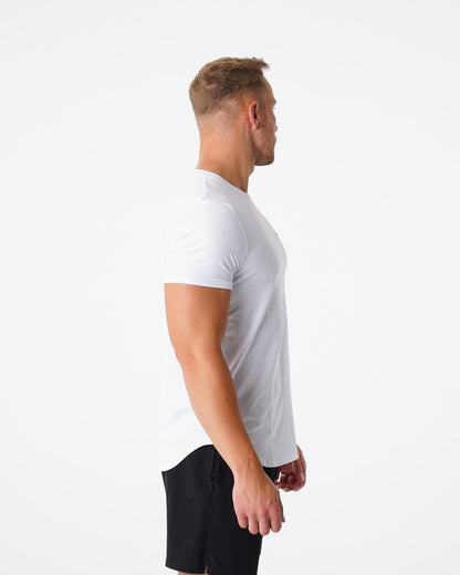 Men White Pulse Fitted Tee | NVGTN