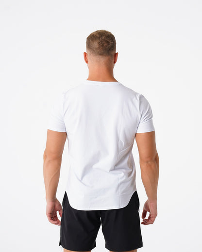 Men White Pulse Fitted Tee | NVGTN