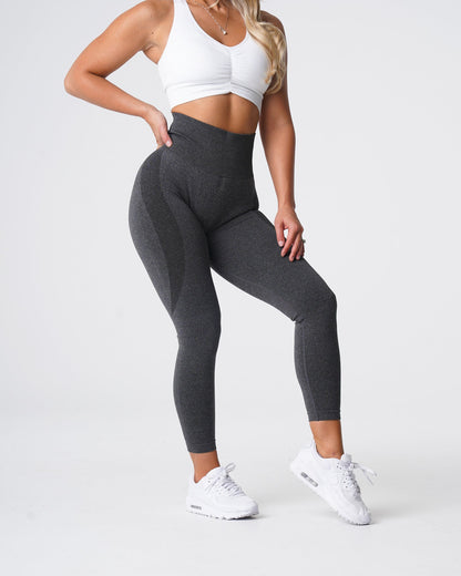 Women Black Speckled Contour Seamless Leggings | NVGTN