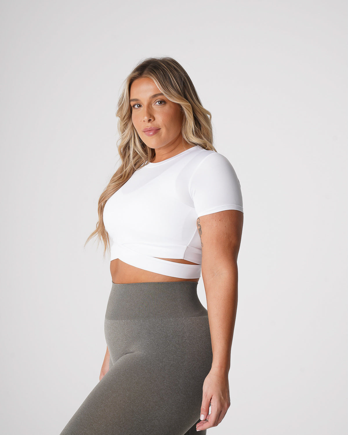 Women White Crossbody Tee | NVGTN