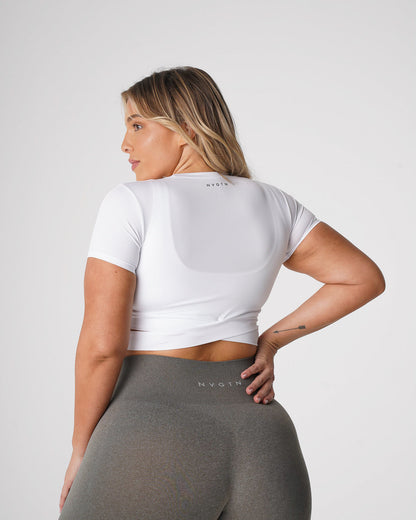 Women White Crossbody Tee | NVGTN