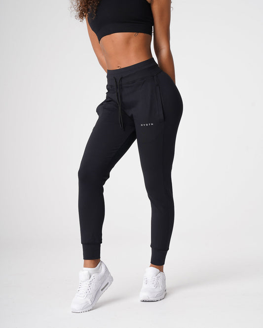 Women Jet Black Joggers | NVGTN