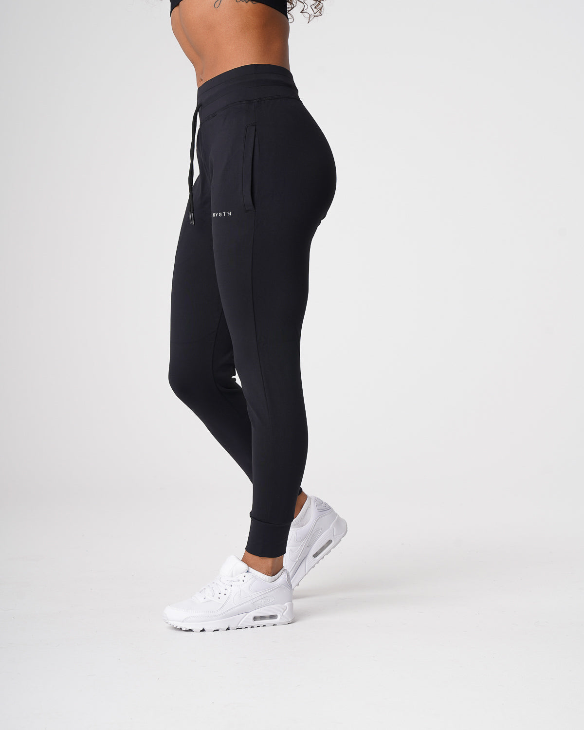 Women Jet Black Joggers | NVGTN