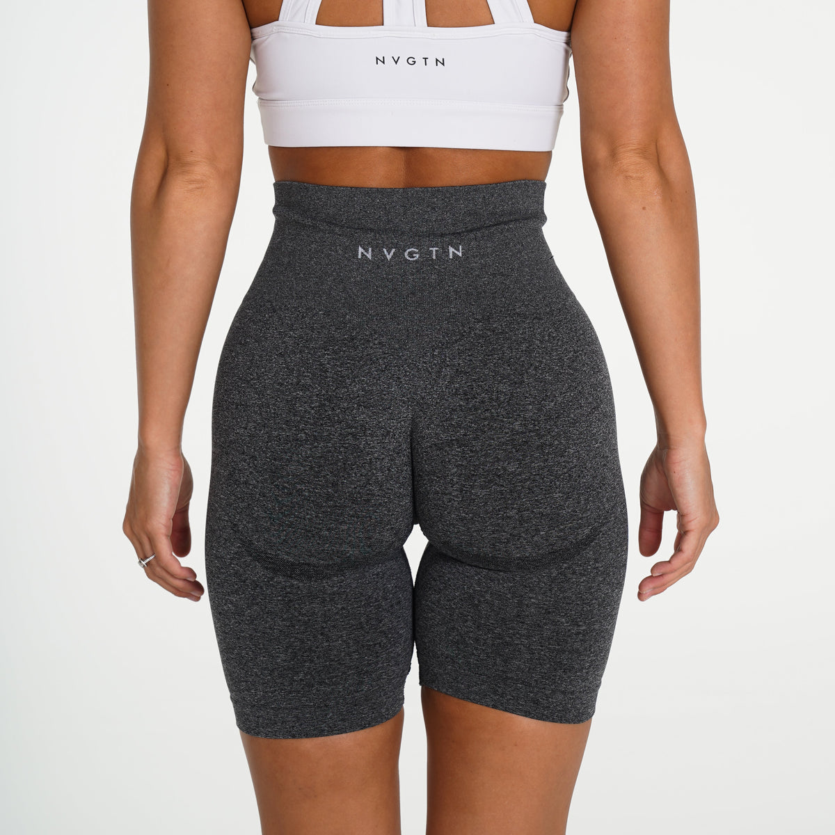 Women Black Speckled Biker Shorts | NVGTN
