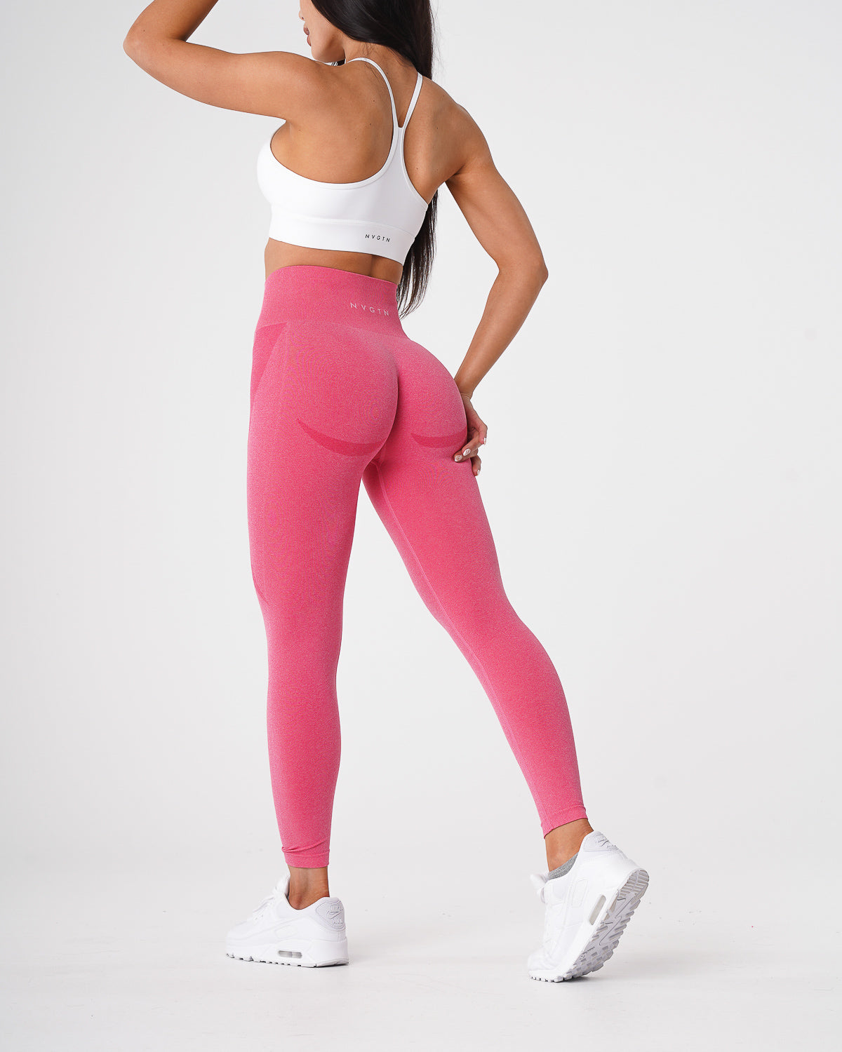 Women Hot Pink Contour Seamless Leggings | NVGTN