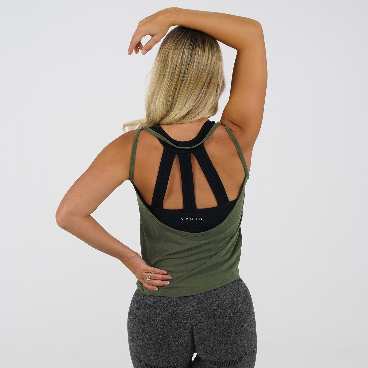 Women Khaki Green Flow Tank | NVGTN