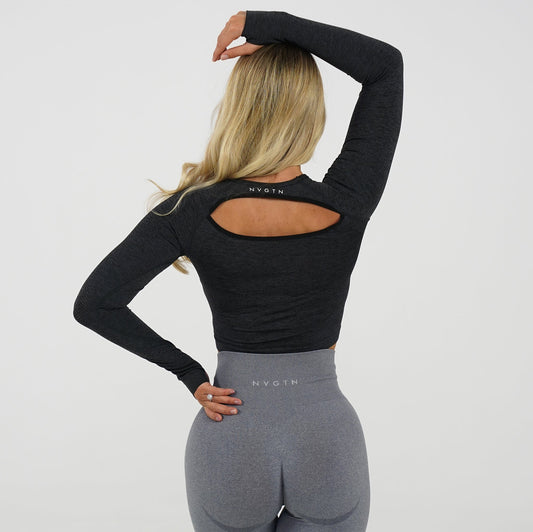 Women Midnight Glimpse Long-Sleeve Crop | NVGTN