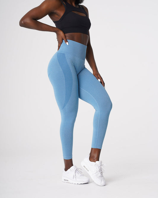 Women Sky Blue Contour Seamless Leggings | NVGTN