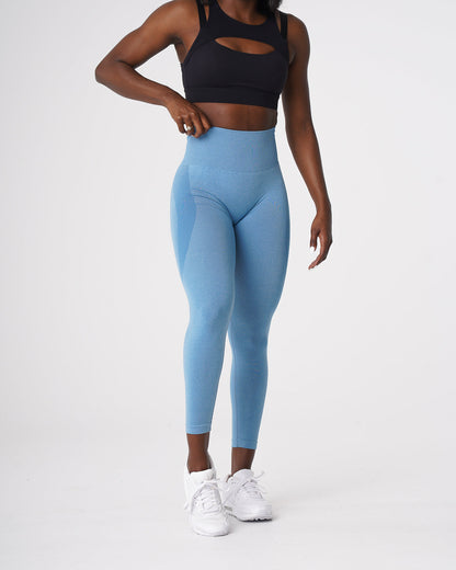 Women Sky Blue Contour Seamless Leggings | NVGTN