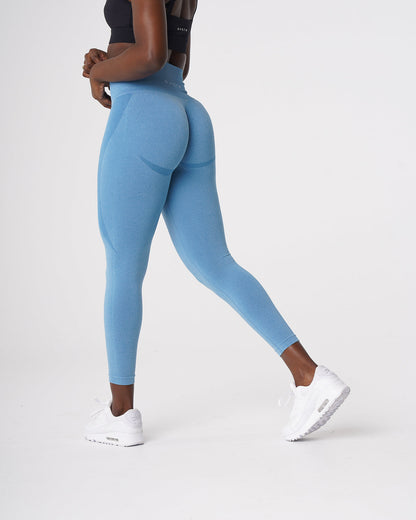 Women Sky Blue Contour Seamless Leggings | NVGTN