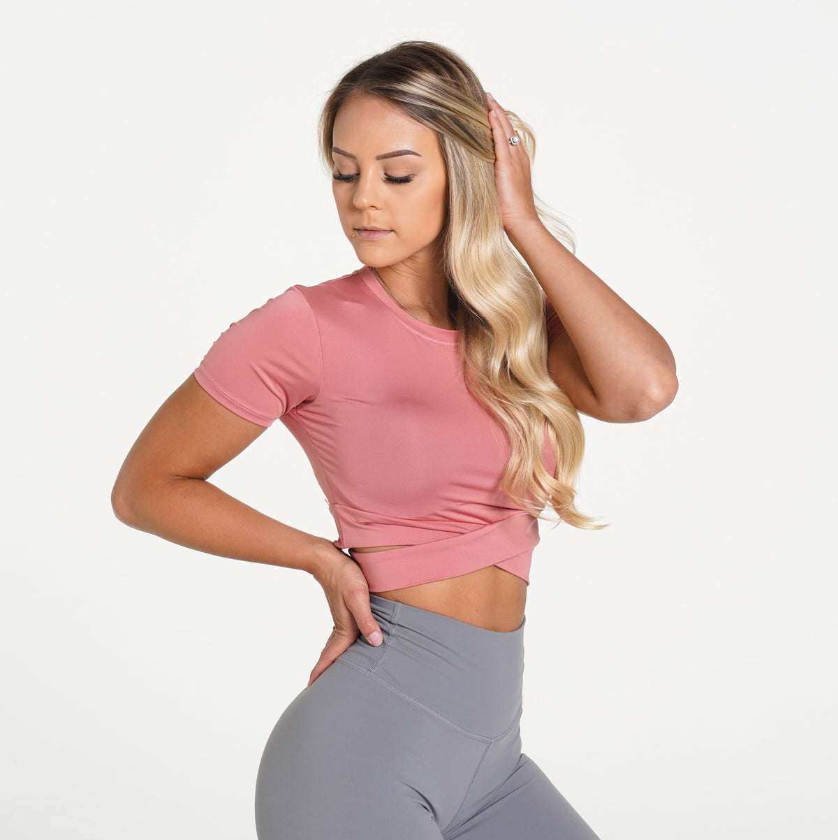 Women Dusty Rose Crossbody Tee | NVGTN