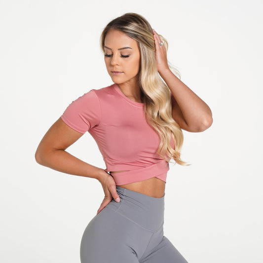 Women Dusty Rose Crossbody Tee | NVGTN
