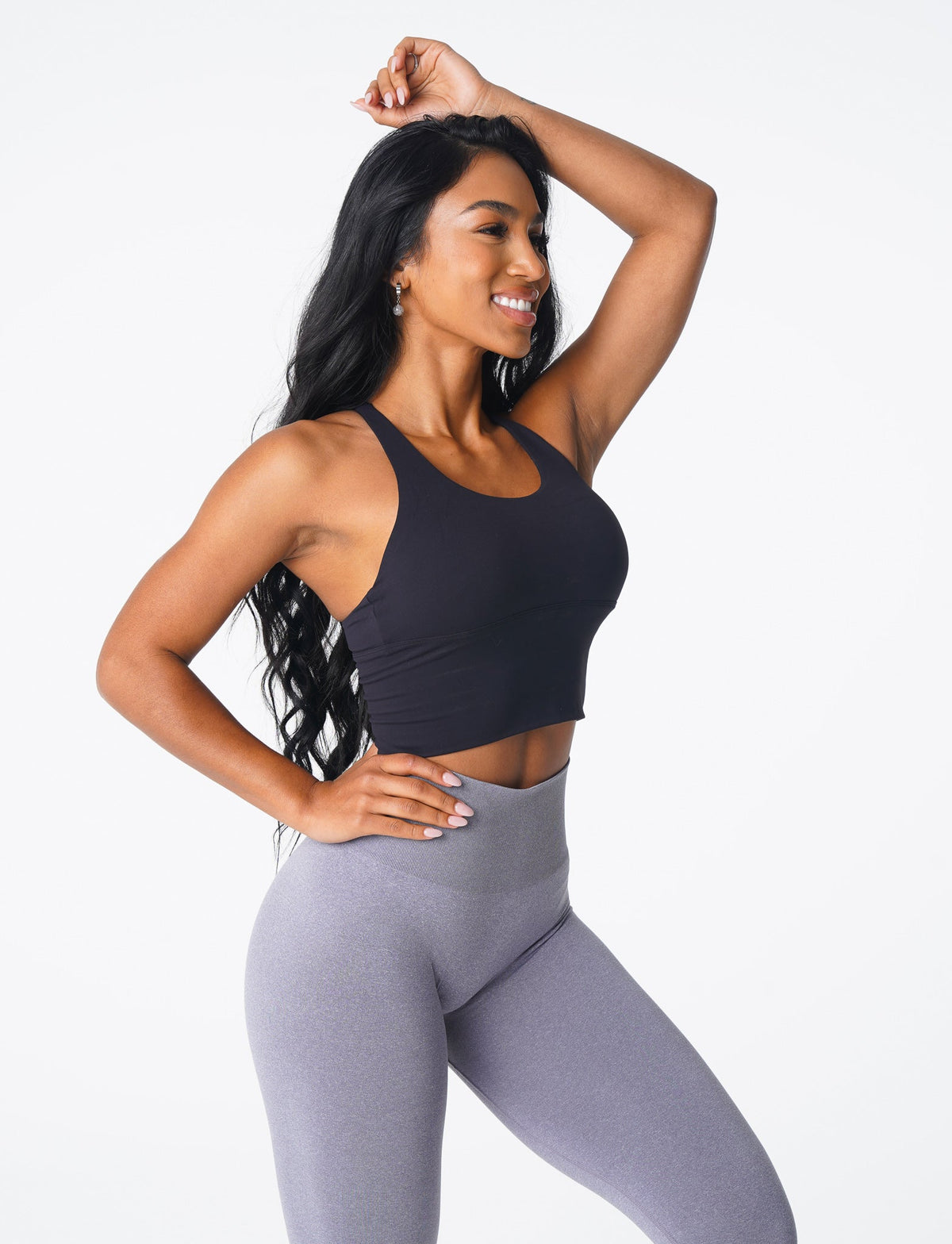 Women Black Matrix Bra Top | NVGTN