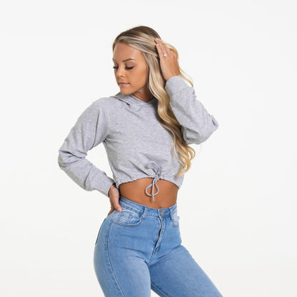 Women Light Grey Two Way Hoodie | NVGTN