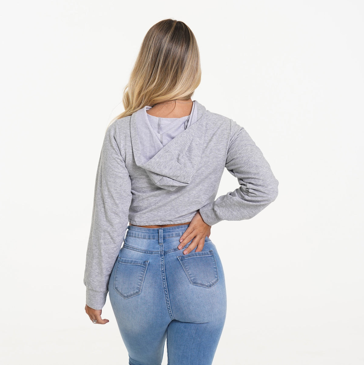 Women Light Grey Two Way Hoodie | NVGTN