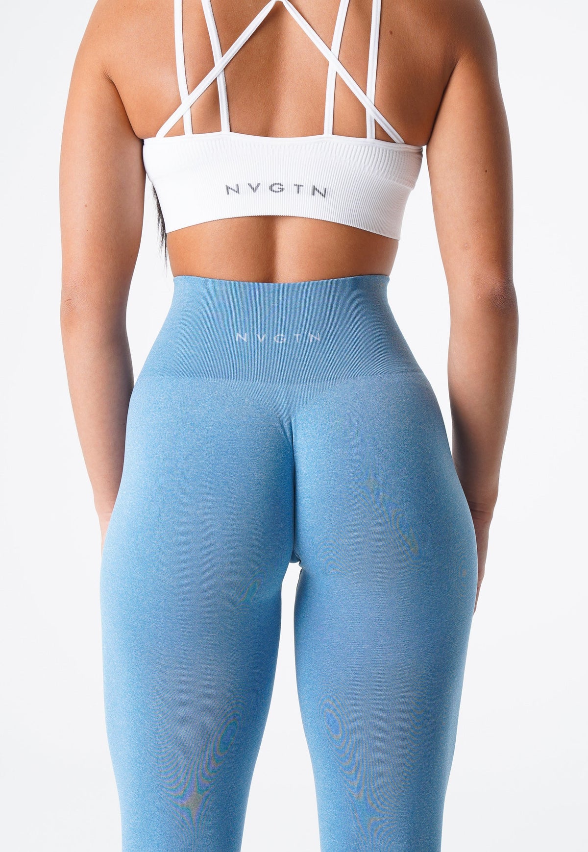 Women Sky Blue NV Seamless Leggings | NVGTN