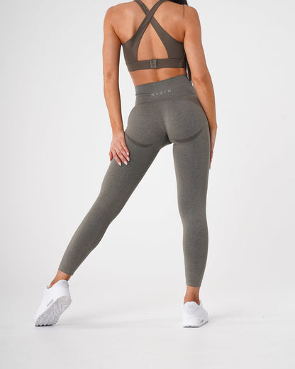Women Khaki Green Curve Seamless Leggings | NVGTN