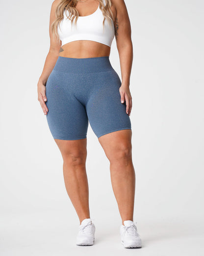 Women Slate Blue Pro Seamless Shorts | NVGTN