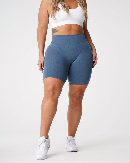 Women Slate Blue Pro Seamless Shorts | NVGTN