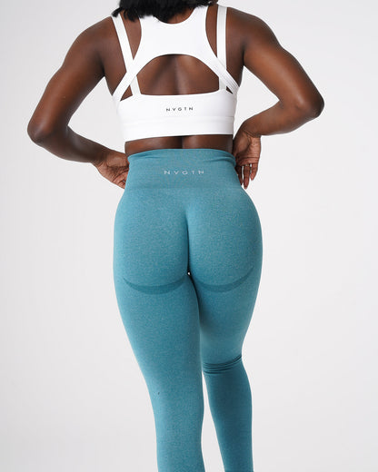 Women Teal Contour Seamless Leggings | NVGTN