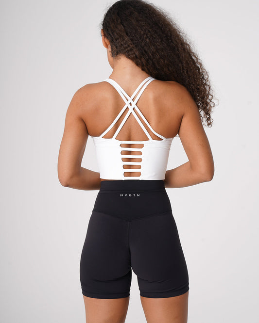 Women White Matrix Bra Top | NVGTN