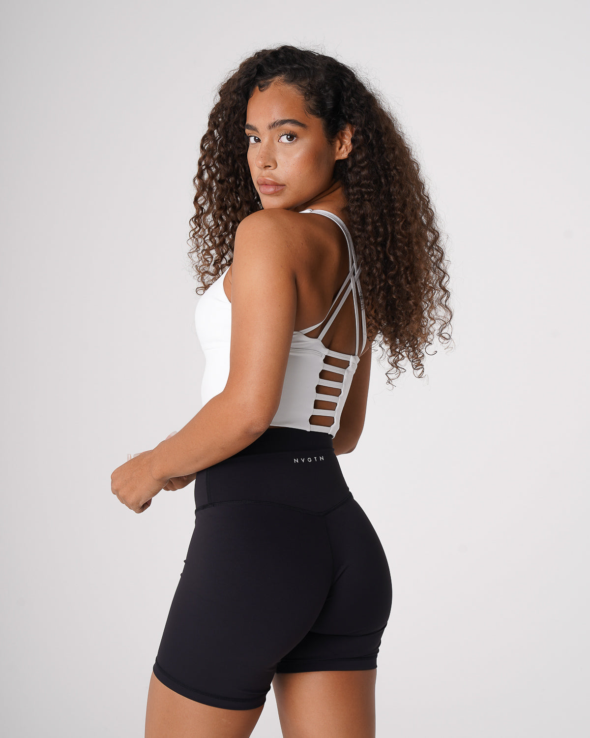 Women White Matrix Bra Top | NVGTN