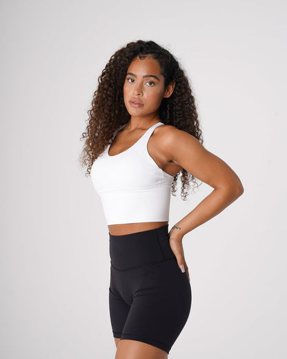 Women White Matrix Bra Top | NVGTN
