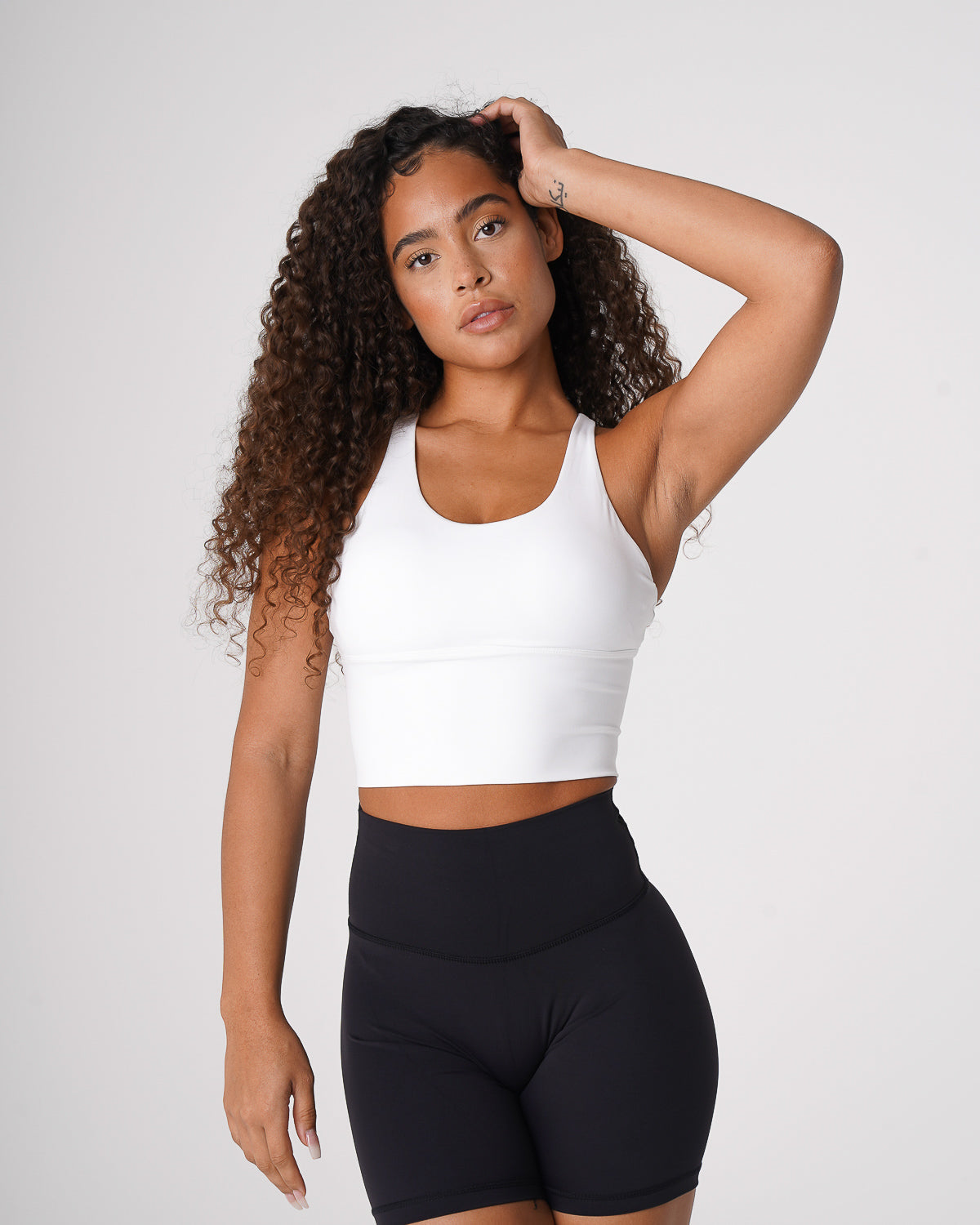 Women White Matrix Bra Top | NVGTN