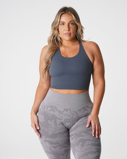 Women Stone Grey Matrix Bra Top | NVGTN