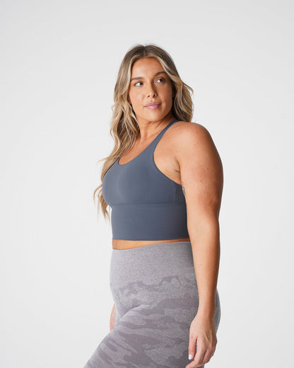 Women Stone Grey Matrix Bra Top | NVGTN