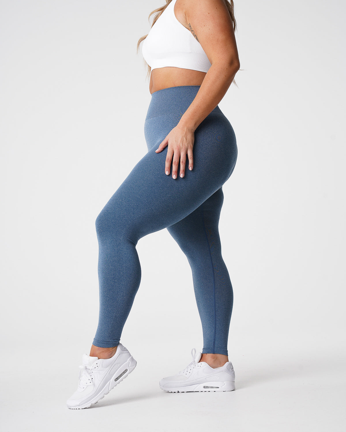 Women Slate Blue NV Seamless Leggings | NVGTN