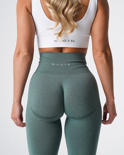 Women Forest Green Curve Seamless Leggings | NVGTN