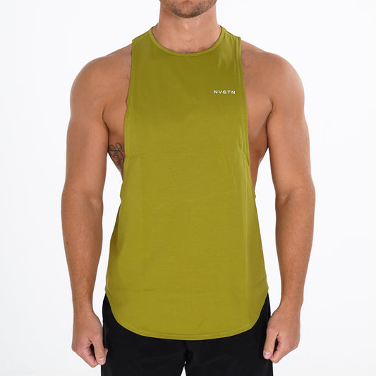 Men Olive Pulse Edge Tank | NVGTN