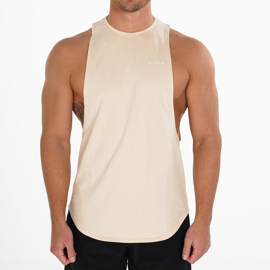 Men Beige Pulse Edge Tank | NVGTN