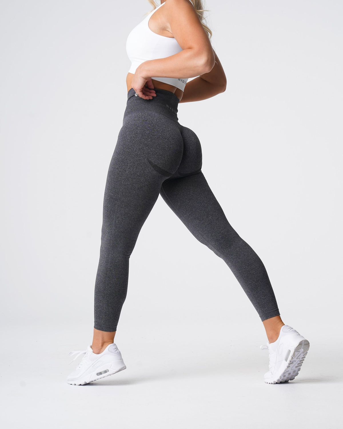 Women Black Speckled Curve Seamless Leggings | NVGTN