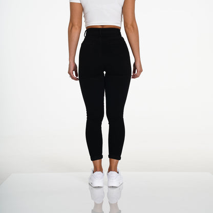 Women Navishape Black Ripped Jeans | NVGTN