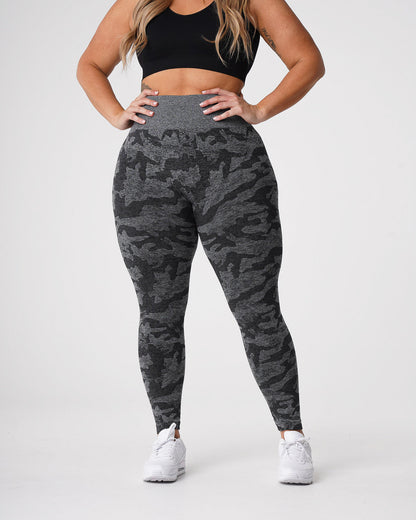 Women Black Camo Seamless Leggings | NVGTN