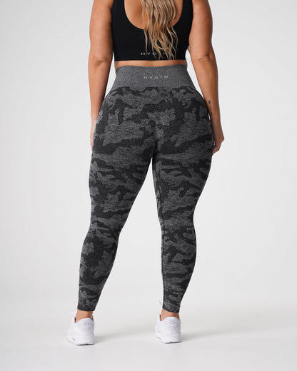 Women Black Camo Seamless Leggings | NVGTN
