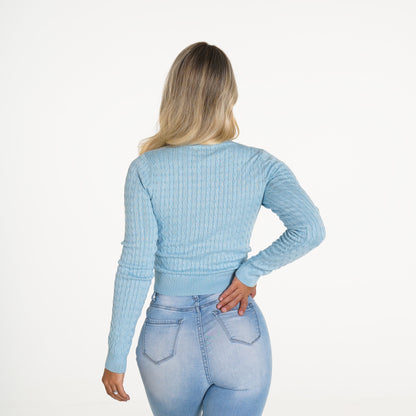 Women Baby Blue Thinking Of You Long Sleeve | NVGTN