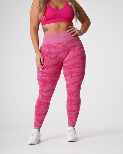 Women Fuchsia Camo Seamless Leggings | NVGTN