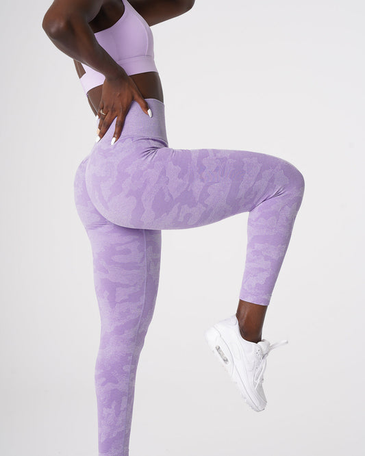 Women Lilac Camo Seamless Leggings | NVGTN