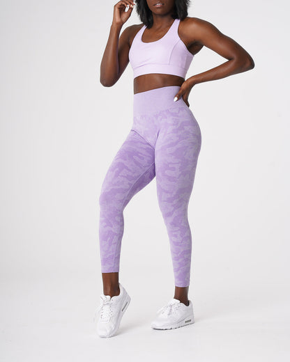 Women Lilac Camo Seamless Leggings | NVGTN