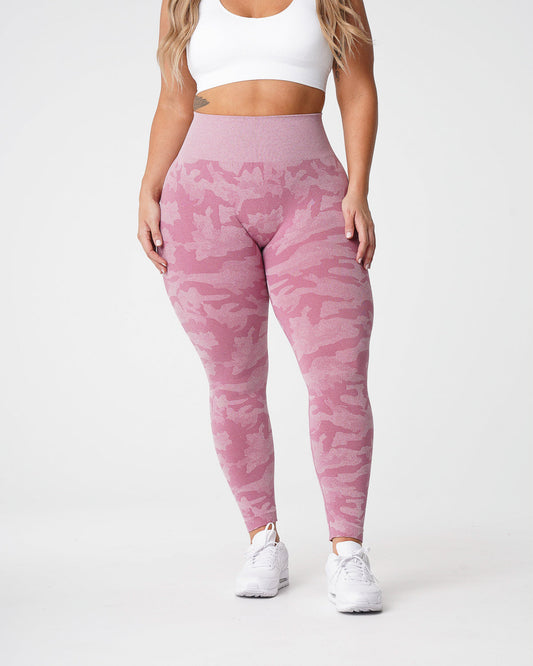 Women Pastel Pink Camo Seamless Leggings | NVGTN