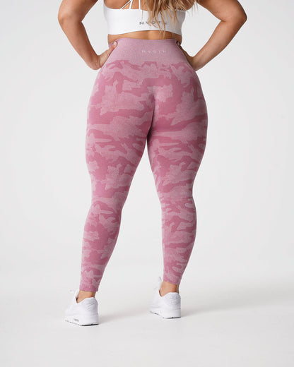 Women Pastel Pink Camo Seamless Leggings | NVGTN