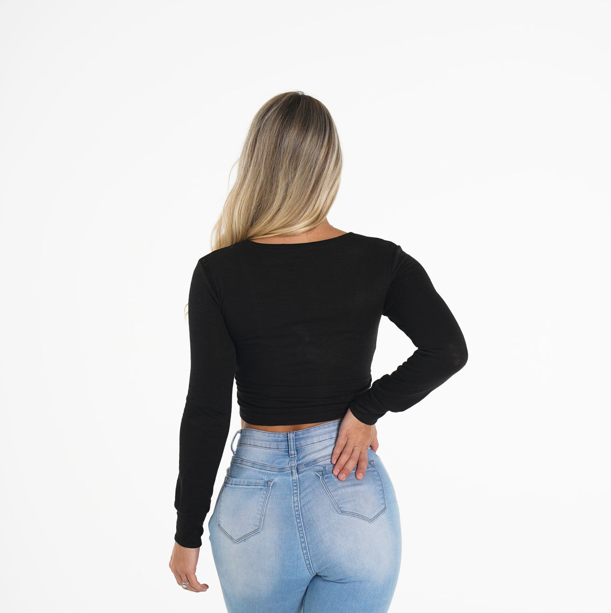Women Black Wrap Top | NVGTN